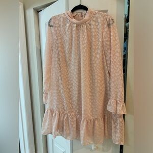 CALVIN KLEIN TURTLE NECK PINK DRESS